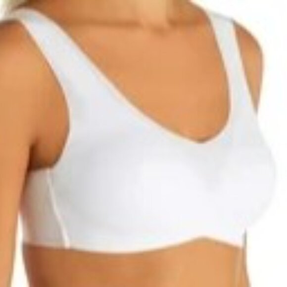 #665 Hanes Ultra Light Comfort Back Close Bra in White | Plus Size XS | HerRo - Picture 2 of 5